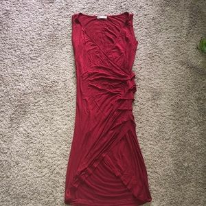 Red body on cross dress with V neck